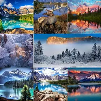 DIY 5D алмазная живопись красивый пейзаж Алмазная мозаика наборы крестиков украшение дома полная круглая алмазная вышивка Round 20x30cm