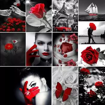 DIY 5D алмазная живопись Красота Роза полная круглая Алмазная вышивка набор крестиков мозаика горный хрусталь картина украшение подарок Full Round 20x30CM