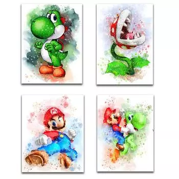 DIY 5D алмазная живопись Марио мультфильм полная алмазная вышивка крестиком Rafflesia Алмазная мозаика DIY Детская комната Декор узор