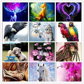 Diy 5d алмазная живопись мультфильм животное круглая Алмазная мозаика украшение дома вышивка 30x30CM красный
