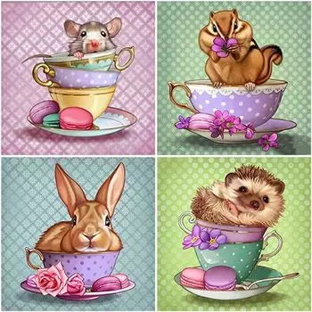 DIY 5D алмазная живопись мультфильмы кошка алмазная вышивка животное вышивка крестиком полный круглый/дрель домашний декор ручной подарок Full Round 20x20CM