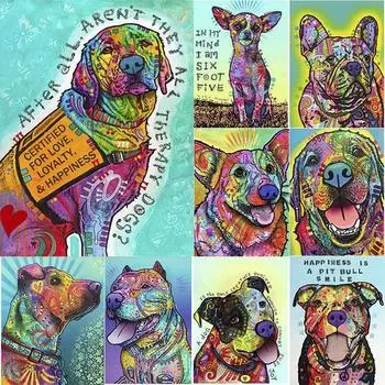 DIY 5D алмазная живопись нарисованный мопс Алмазная мозаика наборы крестиков украшение дома полная круглая алмазная вышивка Round 20x30cm