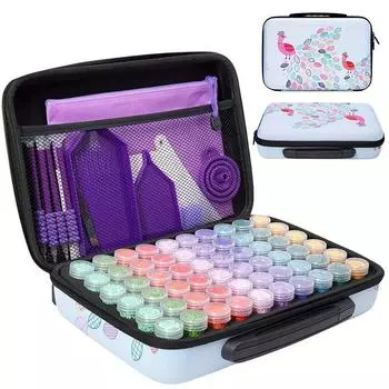 DIY 5D алмазная живопись павлин ящик для хранения инструментов чемодан аксессуары для алмазной живописи большая сумка комплект круглый инструмент для хранения бутылок