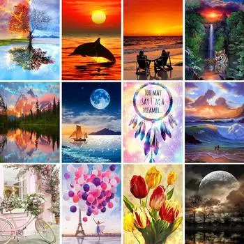 DIY 5D алмазная живопись пейзаж горный хрусталь подарок полная круглая Алмазная вышивка картина мозаичное украшение набор для вышивки крестом Full Round 20x30CM