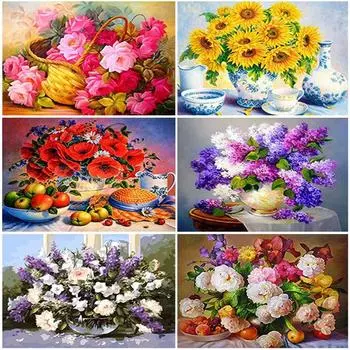 DIY 5D алмазная живопись полная круглая дрель мозаика Алмазная вышивка стразы цветы вышивка крестиком искусство домашний декор подарок Full Round 15x20CM