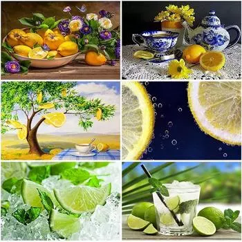 DIY 5D алмазная живопись полная круглая дрель смола фрукты Алмазная вышивка пейзаж вышивка крестом мозаика со стразами подарок домашний декор Full Round 20X30CM красный