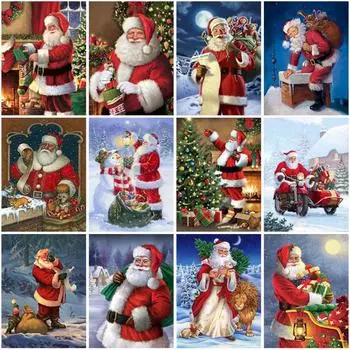 DIY 5D алмазная живопись полная круглая дрель Санта-Клаус Алмазная вышивка Рождественский подарок наборы для вышивки крестом настенное искусство домашний декор Full Round 20x30CM