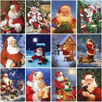 DIY 5d алмазная живопись полная круглая дрель Рождественский подарок Санта-Клаус вышивка наборы для рукоделия картина настенное искусство домашний декор Full Round 20x30CM