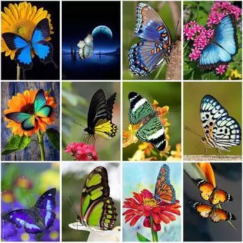 Diy 5D алмазная живопись полная круглая дрель бабочка Алмазная вышивка мозаика комплект для вышивки крестом домашний декор стены книги по искусству подарок Full Round 20x30CM