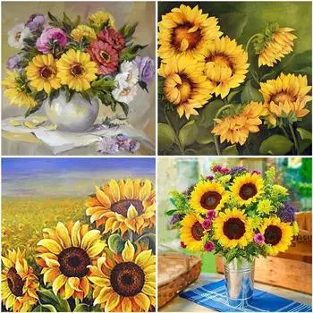 DIY 5D алмазная живопись, полная круглая дрель, ваза для цветов, цветочная Алмазная вышивка, мозаика, набор для вышивки крестом, подарок, настенное искусство, домашний декор Full Round 20x20CM