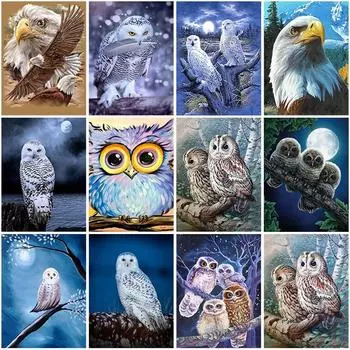 DIY 5D алмазная живопись полная круглая дрель Орел Алмазная вышивка наборы мозаика из смолы комплект стены книги по искусству подарок домашний декор Full Round 20x30CM