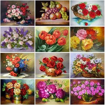 DIY 5D алмазная живопись полная круглая дрель ваза для цветов вышивка крестиком комплект настенное искусство мозаика горный хрусталь подарок домашний декор Full Round 20x30CM