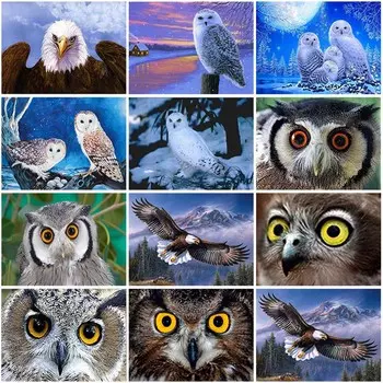 DIY 5D алмазная живопись полная круглая дрель Орел Алмазная вышивка мозаика вышивка крестиком животное горный хрусталь настенное искусство домашний декор Full Round 20x30CM
