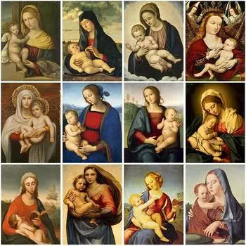 DIY 5D алмазная живопись полная круглая смола религиозная икона Алмазная вышивка крестиком горный хрусталь мозаика ручной работы домашний декор Full Round 20x30CM