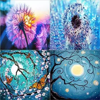 DIY 5D алмазная живопись полная луна вышивка крестиком полная круглая дрель цветок Алмазная вышивка мозаика домашний декор ручной подарок Full Round 20x20CM