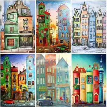 DIY 5D алмазная живопись полный круглый дрель мультфильм абстрактный дом Алмазная вышивка набор для вышивки крестом домашний декор стены книги по искусству подарок Full Round 20x30CM