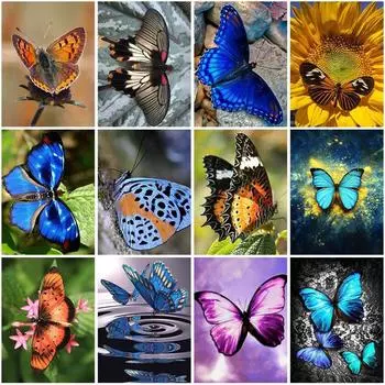 Diy 5D алмазная живопись полный круглый дрель бабочка узор Алмазная вышивка крестиком мозаичные наборы домашний декор настенный художественный подарок Full Round 20x30CM