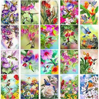 DIY 5D алмазная живопись птица и цветок Алмазная вышивка картина горный хрусталь полная круглая дрель мозаика домашний декор Full Round 15x20CM