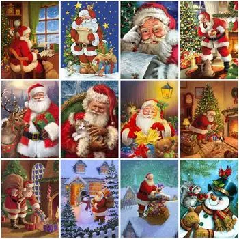 Diy 5d алмазная живопись Рождественский подарок Санта-Клаус украшение дома Алмазная вышивка крестиком ручная работа художественные наборы изображение Full Round 20x30CM