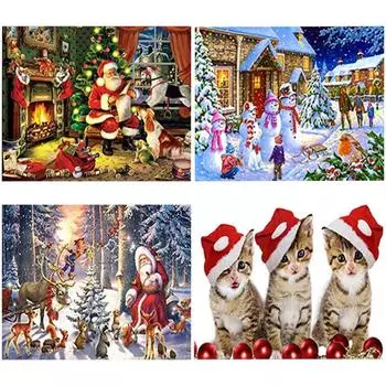 DIY 5D алмазная живопись Рождественский снеговик Алмазная вышивка крестиком полный круглый/дрель домашний декор Рождественский подарок Full Round 15x20CM