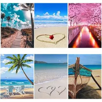 DIY 5D алмазная живопись с видом на море, бриллианты, художественная вышивка, полная круглая дрель, смола, маяк, вышивка крестиком, домашний декор, подарок Full Round 15x20CM