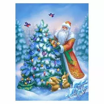 DIY 5D алмазная живопись Санта-Клаус Алмазная вышивка Рождественская полная круглая алмазная мозаика Зимний снег вышивка крестом домашний декор Full Round 20x25CM
