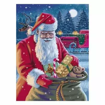 DIY 5D алмазная живопись Санта-Клаус Алмазная вышивка Рождественская полная квадратная алмазная мозаика Зимний снег вышивка крестом домашний декор Full Round 20x25CM
