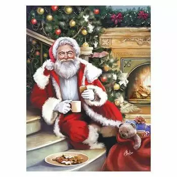DIY 5D алмазная живопись Санта-Клаус Алмазная вышивка Рождественская полная квадратная алмазная мозаика Зимний снег вышивка крестом домашний декор Full Round 20x25CM