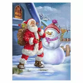 DIY 5D алмазная живопись Санта-Клаус Алмазная вышивка Рождественская полная квадратная алмазная мозаика Зимний снег вышивка крестом домашний декор Full Round 20x25CM