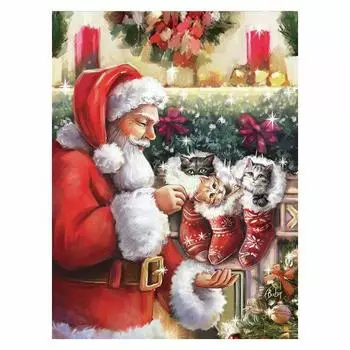 DIY 5D алмазная живопись Санта-Клаус Алмазная вышивка Рождественская полная квадратная алмазная мозаика Зимний снег вышивка крестом домашний декор Full Round 20x25CM