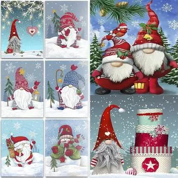 DIY 5D алмазная живопись Санта-Клаус зимой Алмазная мозаика наборы для вышивки крестом украшение дома полная круглая алмазная вышивка Round 20x30cm