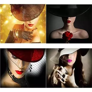 DIY 5D алмазная живопись шляпа женщина Алмазная вышивка горный хрусталь полная круглая мозаика домашний декор ручной художественный подарок Full Round 15x20CM