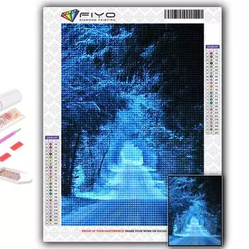 DIY 5D алмазная живопись снежная сцена набор для вышивки крестом полная дрель вышивка мозаика художественная картина стразы подарок Full Round 20X30CM