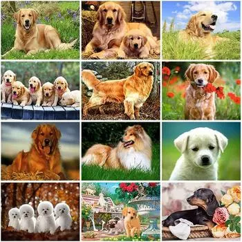 DIY 5D алмазная живопись собака Алмазная вышивка животное вышивка крестиком полная круглая/квадратная дрель картина мозаика стразы домашний декор Full Round 15x20CM