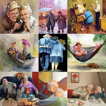 DIY 5D алмазная живопись старик с белой головой Алмазная мозаика наборы для вышивки крестом украшение дома полная круглая алмазная вышивка Round 20x30cm