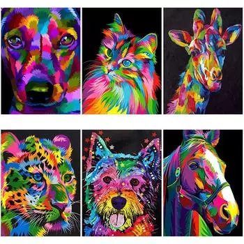 DIY 5D алмазная живопись Тигр Алмазная вышивка картина маслом животное вышивка крестиком полная круглая дрель ручной подарок домашний декор Full Round 15x20CM
