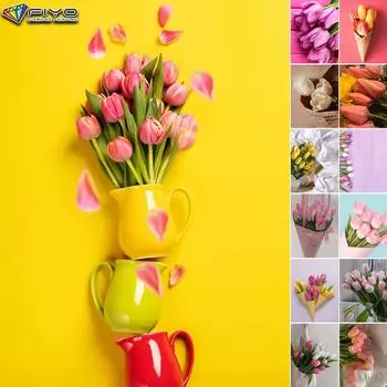 DIY 5D алмазная живопись тюльпаны набор для вышивки крестом полная дрель вышивка мозаика художественная картина стразы подарок Full Round 20X30CM