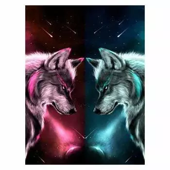 DIY 5D алмазная живопись волк полная алмазная живопись луна алмазная живопись пейзаж горный хрусталь фотографии домашний декор Full Round 20x25CM
