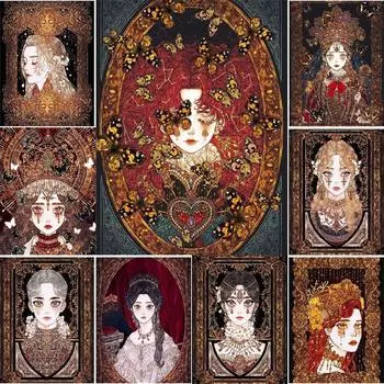 DIY 5D алмазная живопись загадочные карты Таро Алмазная мозаика наборы крестиков украшение дома полная круглая алмазная вышивка Round 20x30cm