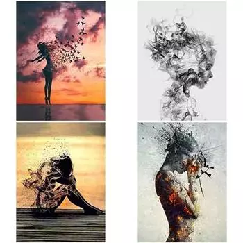 DIY 5D алмазная живопись женский пейзаж Алмазная художественная вышивка пейзаж вышивка крестом полная круглая дрель домашний декор подарок Full Round 15x20CM