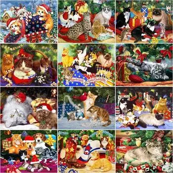 DIY 5D алмазная живопись животное Рождественская картина собаки полная алмазная мозаика вышивка крестиком наборы домашний декор Full Round 20x25CM