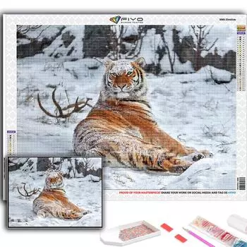 DIY 5D алмазная живопись животное тигр набор для вышивки крестом полная дрель вышивка мозаика художественная картина стразы подарок Full Round 20X30CM