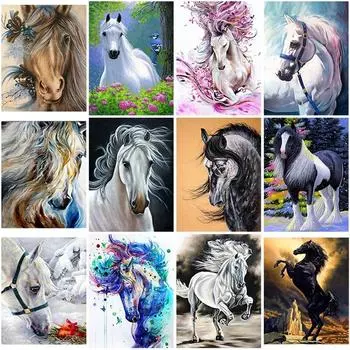 DIY 5D алмазная живопись животные вышивка крестиком лошадь Алмазная вышивка полный круглый/дрель смола горный хрусталь мозаика домашний декор Full Round 15x20CM