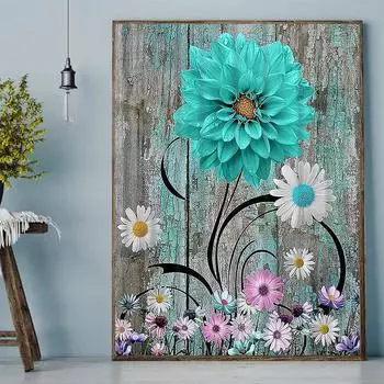 DIY 5D Алмазные картины Красочные цветы Flos Chrysanthemi Indici Алмазная мозаика Вышивка крестом Холст Ручная работа Хобби Ювелирные изделия Домашний декор 30*40cm/11.8*15.7in