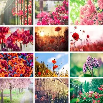 DIY 5D алмазные картины пейзажные фотографии полная алмазная вышивка цветы наборы крестиков горный хрусталь подарки мозаика домашний декор Full Round 20x30CM