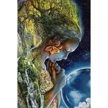 DIY 5D Art Woman Алмазная картина Полный дрель Стразы Вышивка крестиком Картины Холст Картины Настенные украшения Подарки Искусство Full Round 20x25CM