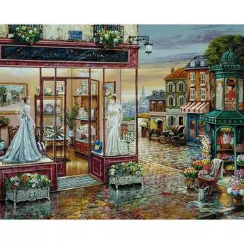 DIY 5D Алмазная картина Городская улица Вышивка крестом Домашнее украшение Алмазная вышивка 20X30CM