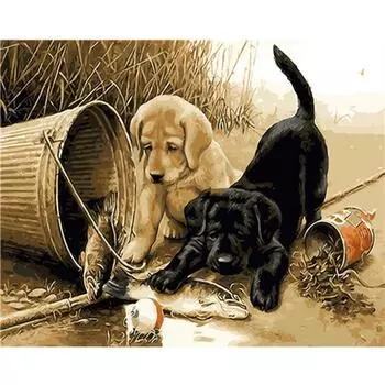 DIY 5D Алмазная картина Вышивка крестом Алмазная вышивка Собака Полная Алмазная мозаика Домашний декор 20X30CM