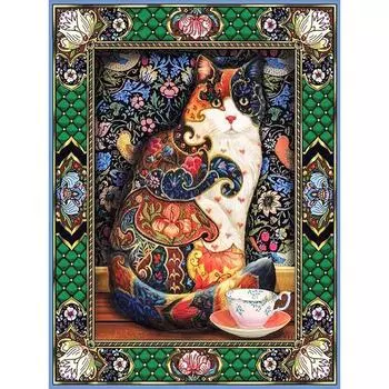 Diy 5d Алмазная картина Мультфильм Животное Круглая Алмазная Мозаика Домашнее Украшение Вышивка Домашний Декор Ручной Работы 20X30CM