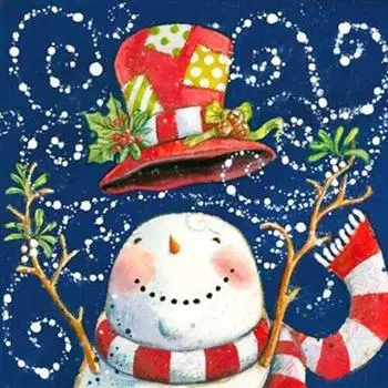 DIY 5D Алмазная картина Снеговик Вышивка крестом Полная Алмазная мозаика Пейзаж алмазная вышивка 30x30CM